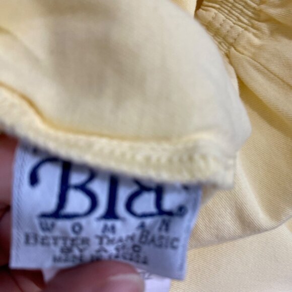 Yellow Elastic Waist Womens Cotton Pants 3X By Better Than Basic Short Length - Picture 4 of 5